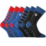 SERGE BLANCO Lot de 6 paires de chaussettes de ville Town AD. Coloris disponibles : Bleu