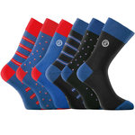 SERGE BLANCO Lot de 6 paires de chaussettes de ville Town AD. Coloris disponibles : Bleu