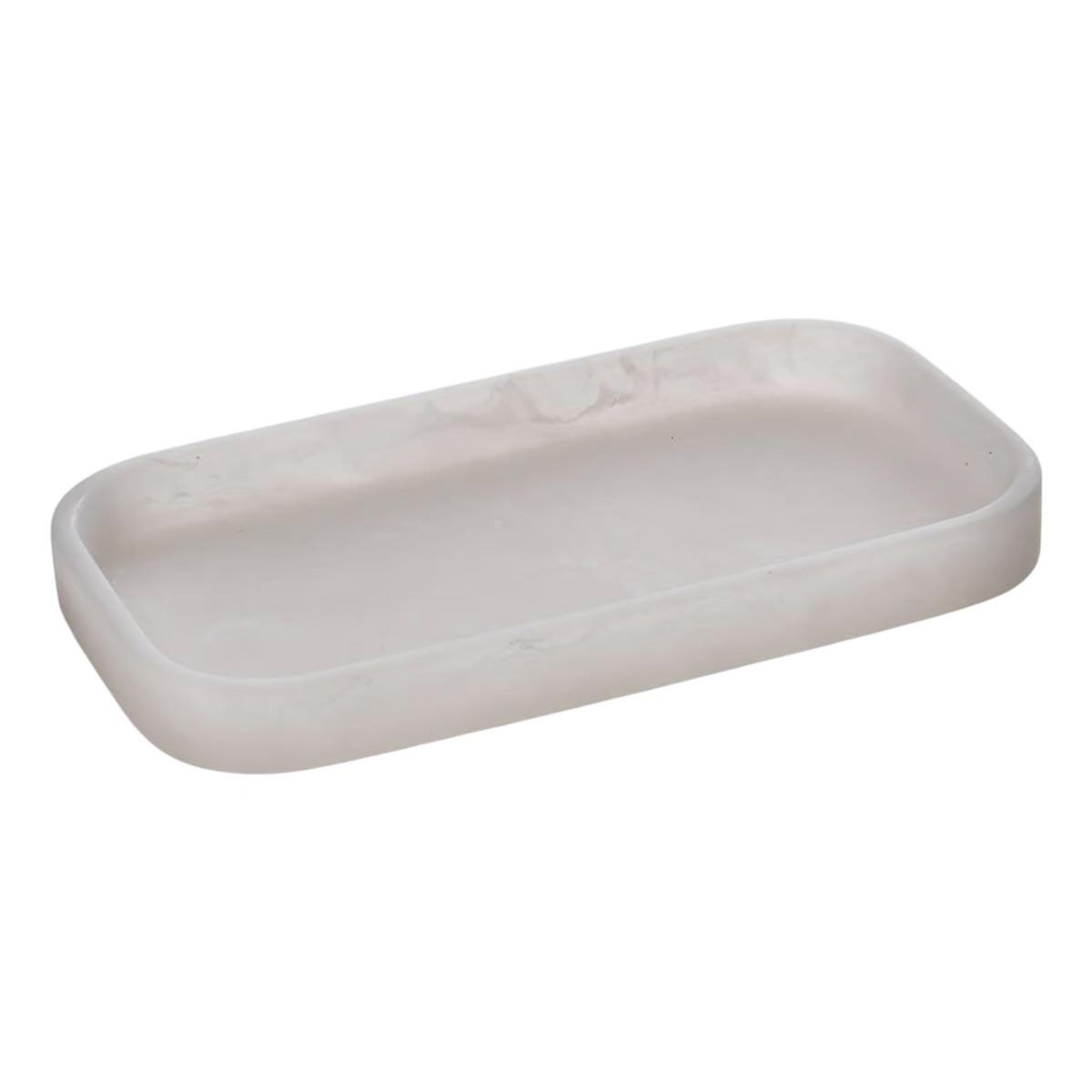 FIVE Plateau de Salle de Bain en Résine  Cloudy  20cm Blanc