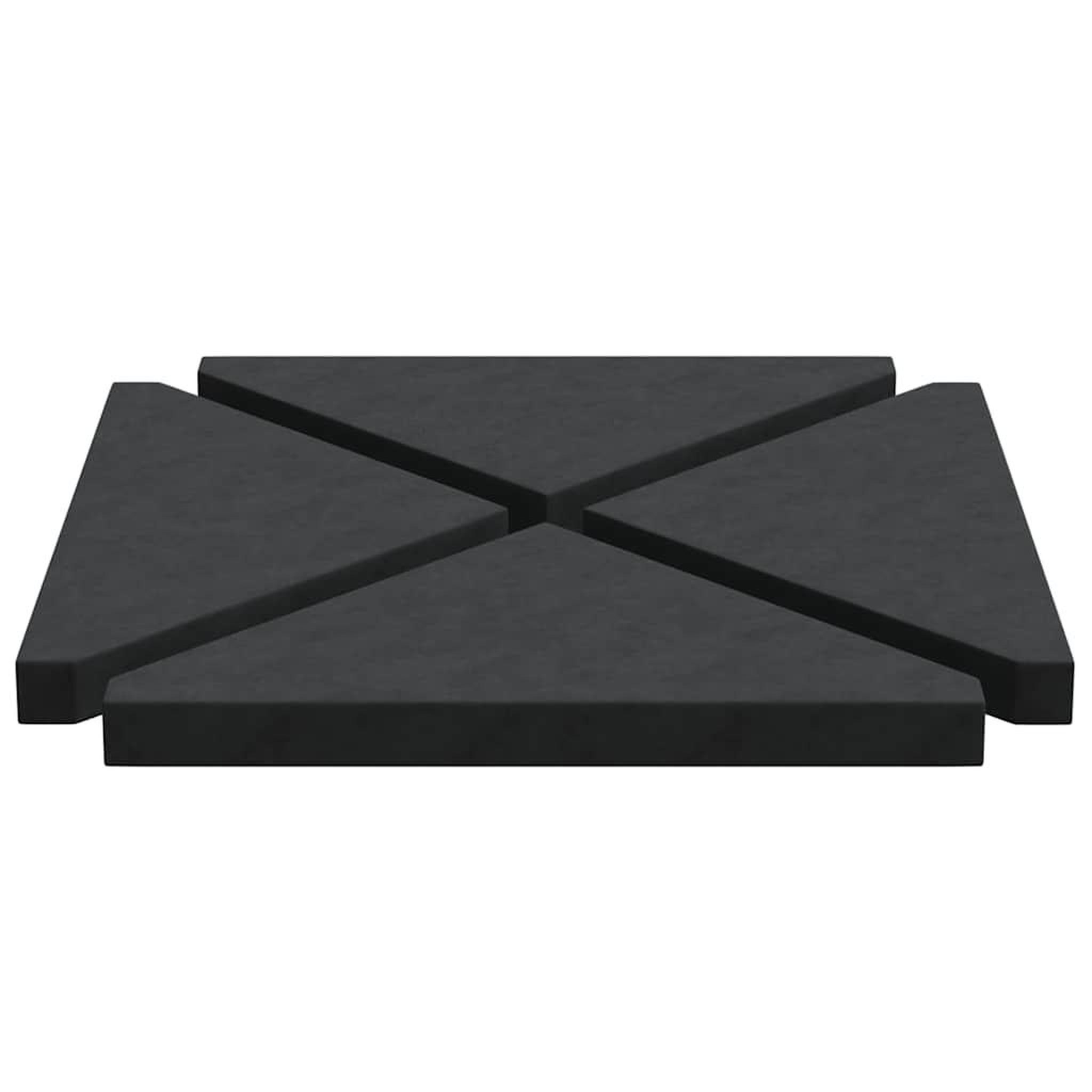 Voir la diapositive 5 : VIDAXL Plaques de poids de parasol 4 pcs triangulaire granit noir 14kg