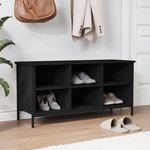 VIDAXL Armoire à chaussures noir 100x35x50 cm bois d ingénierie