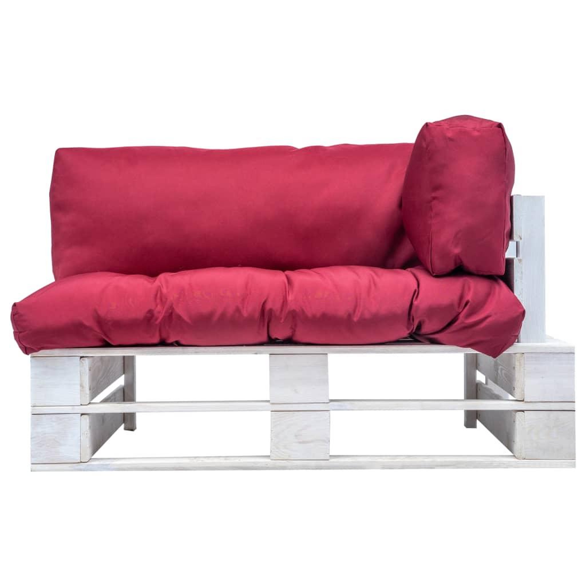Voir la diapositive 2 : VIDAXL Canape de jardin palette avec coussins rouge pinede