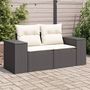 Voir la diapositive 1 : VIDAXL Canape de jardin avec coussins 2 places noir resine tressee