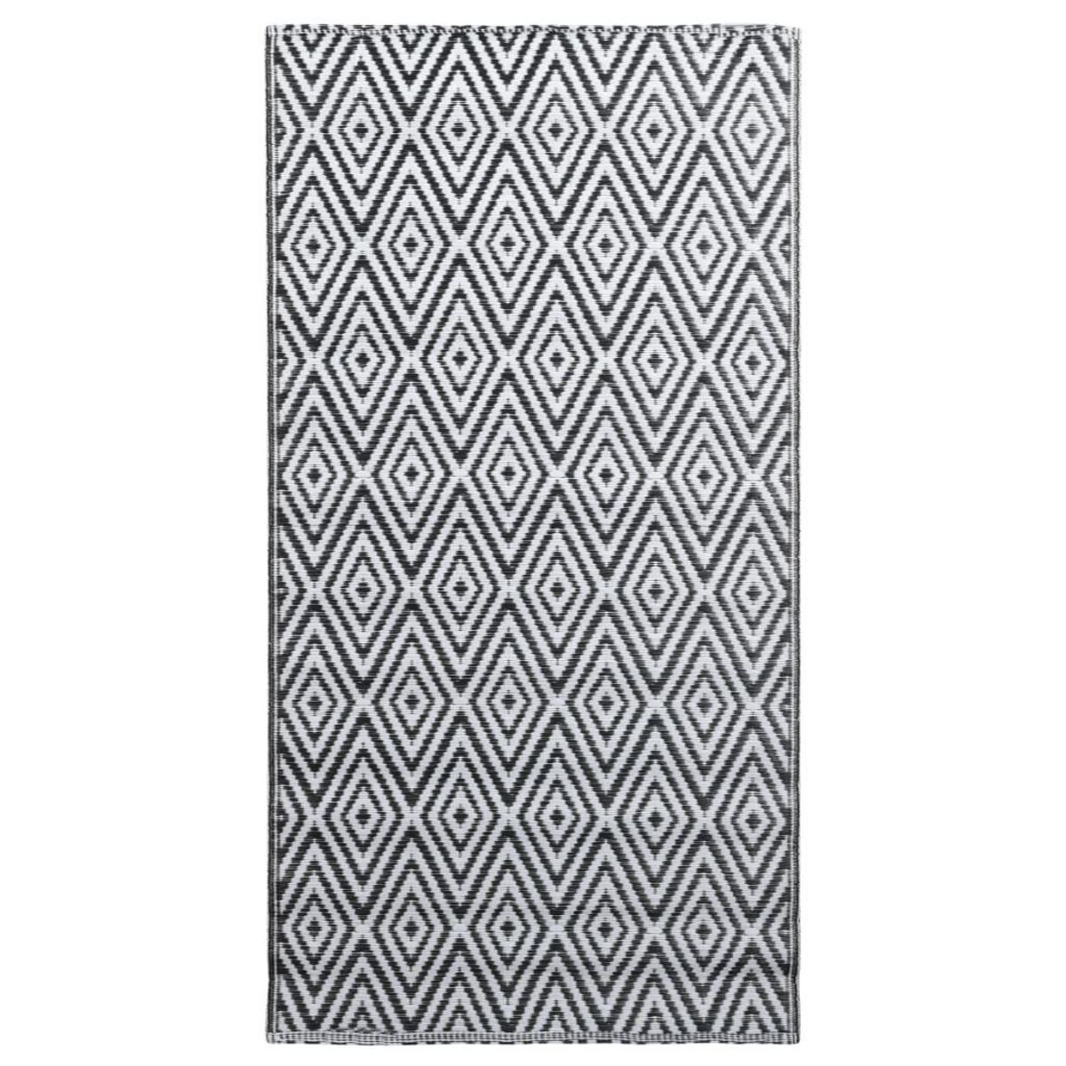 VIDAXL Tapis d'exterieur ARAKIL Blanc et noir 160x230 cm PP