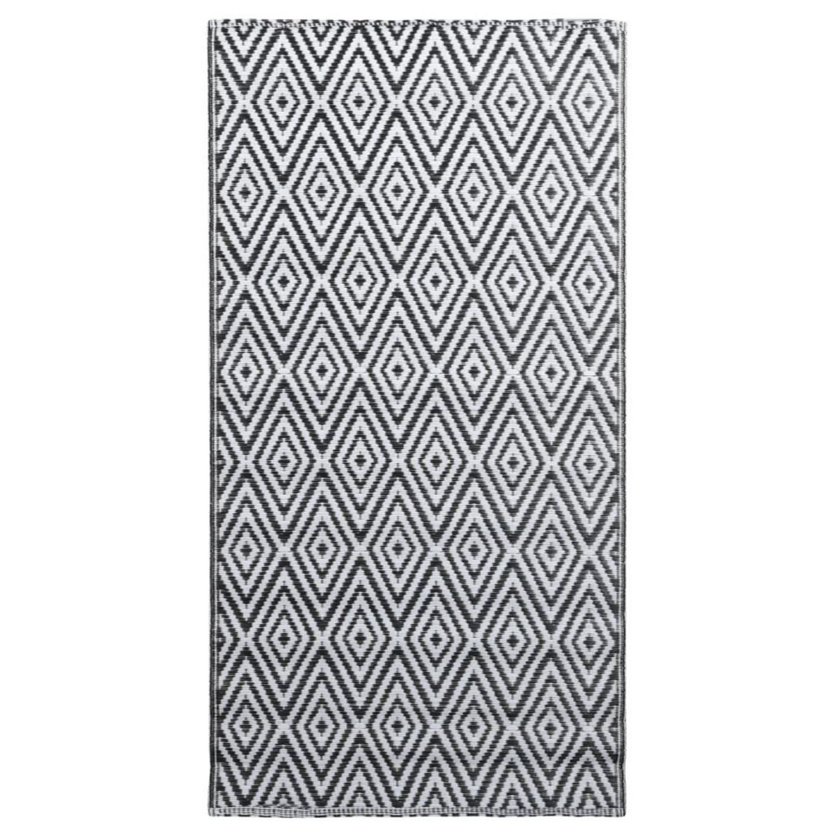 VIDAXL Tapis d'exterieur ARAKIL Blanc et noir 160x230 cm PP