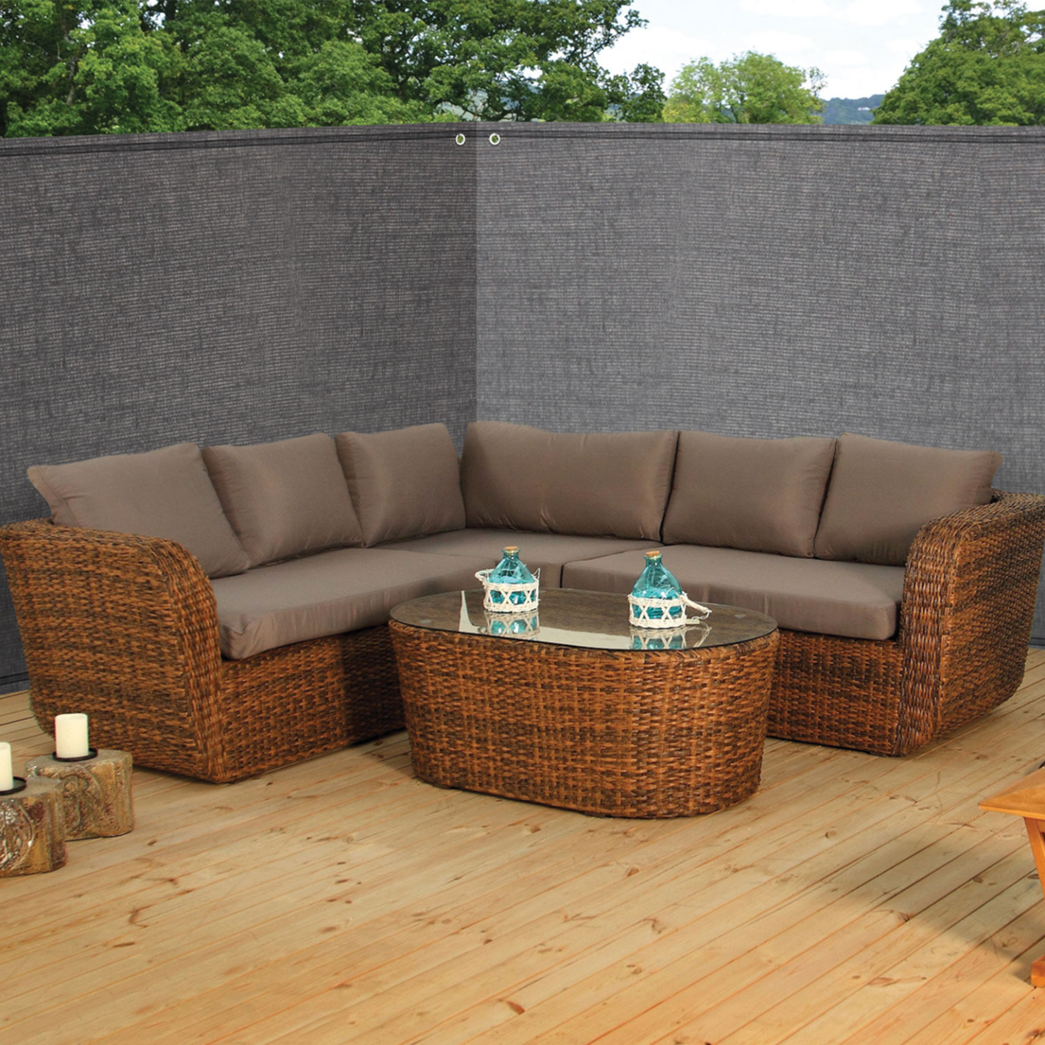 Voir la diapositive 3 : ID MARKET Brise vue haute densité 1 x 10 m gris 300 gr/m² qualité pro