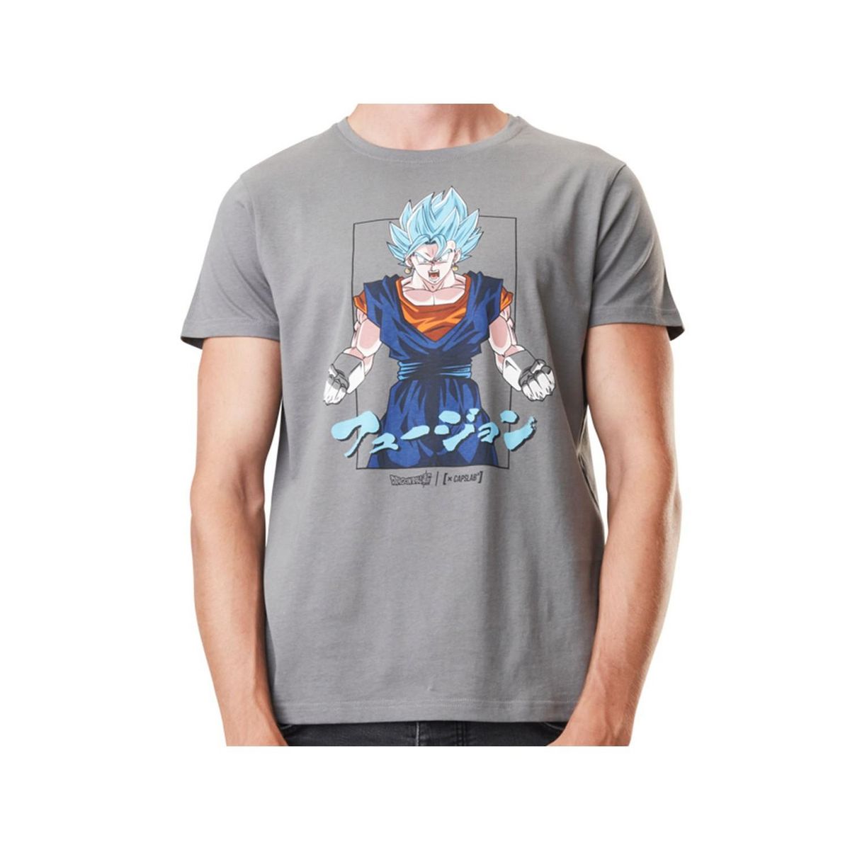 CAPSLAB T-shirt homme en coton col rond Dragon Ball Super Super Saiyan Blue