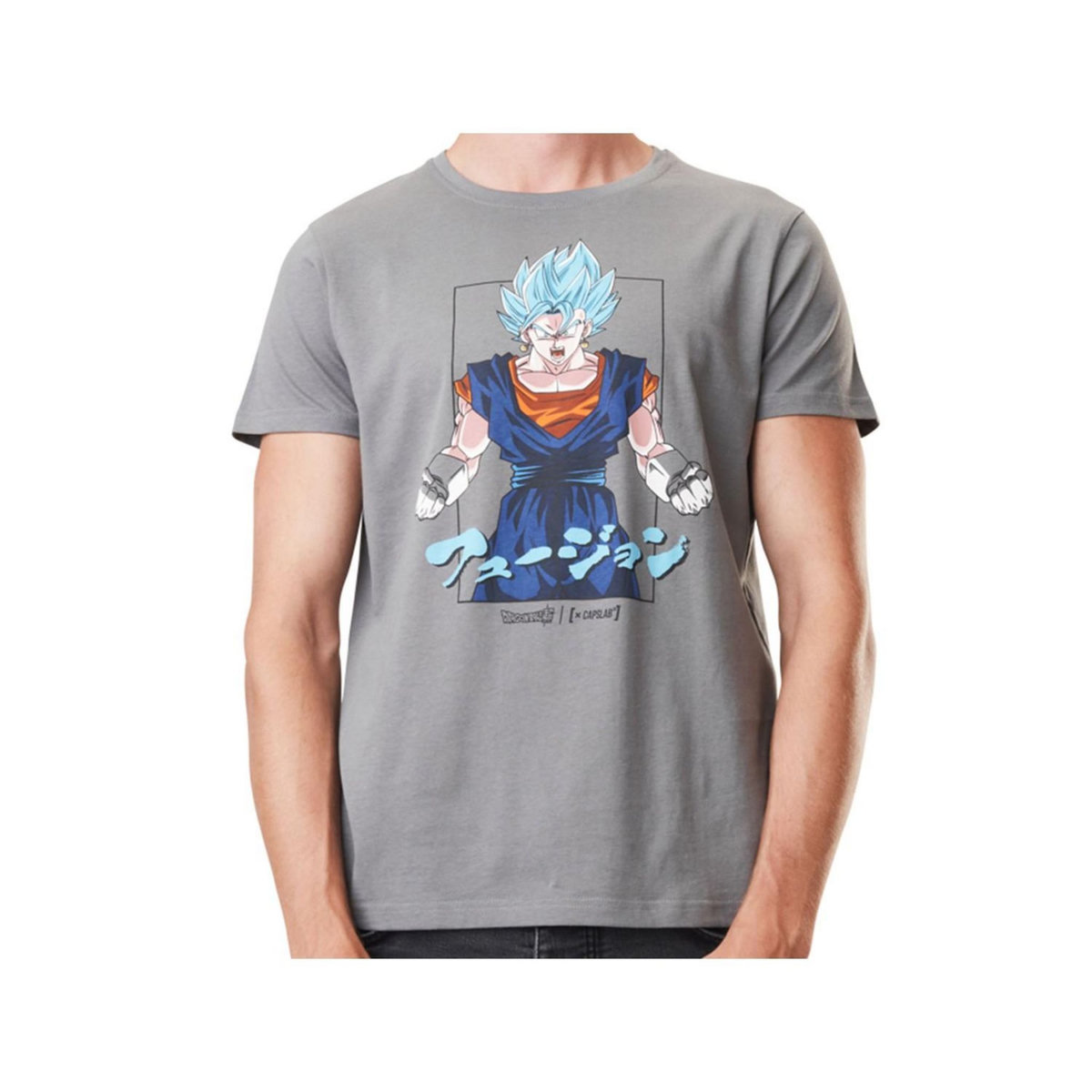 CAPSLAB T-shirt homme en coton col rond Dragon Ball Super Super Saiyan Blue
