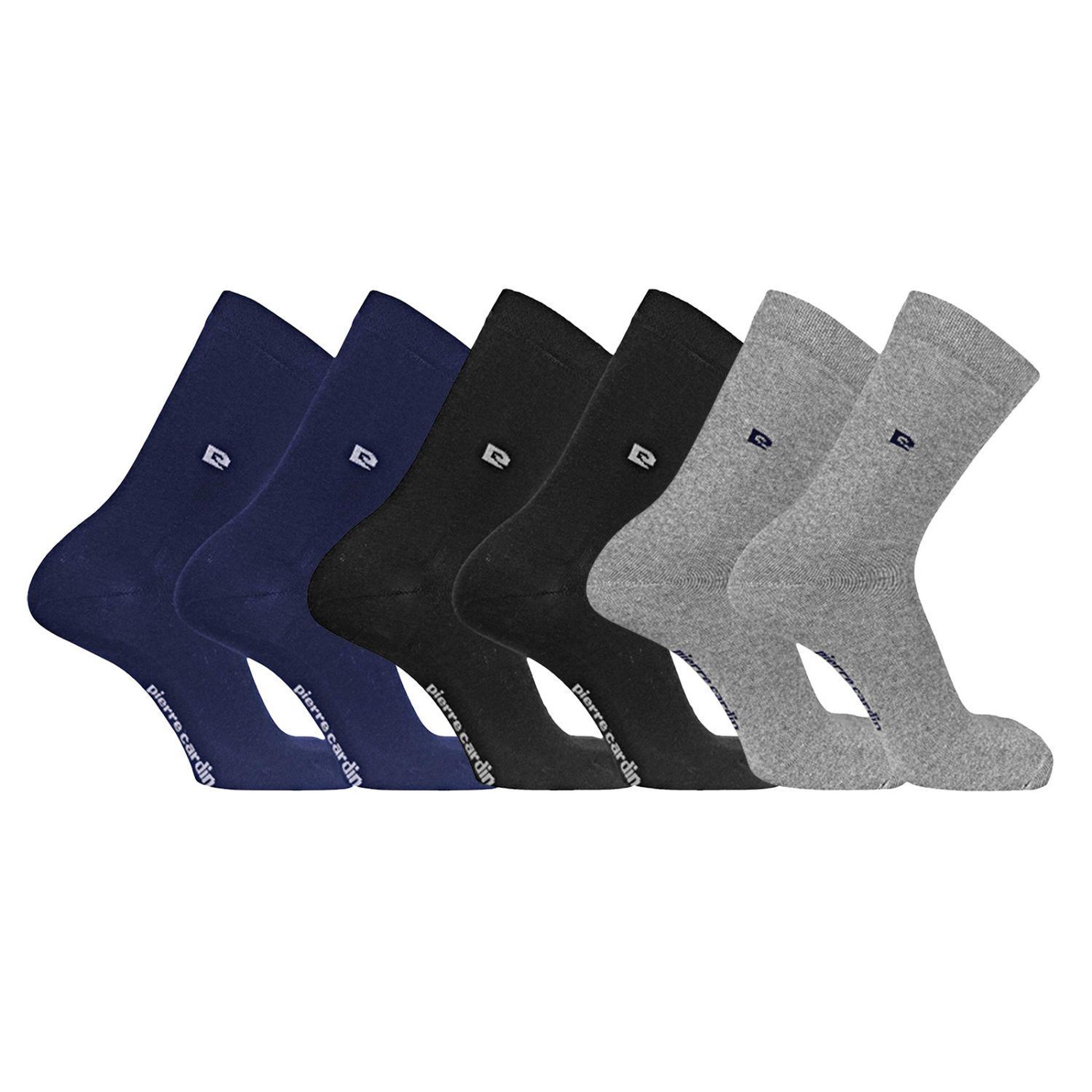 PIERRE CARDIN Lot de 3 Paires de chaussettes de ville unies modèle PC 00399. Coloris disponibles : Gris
