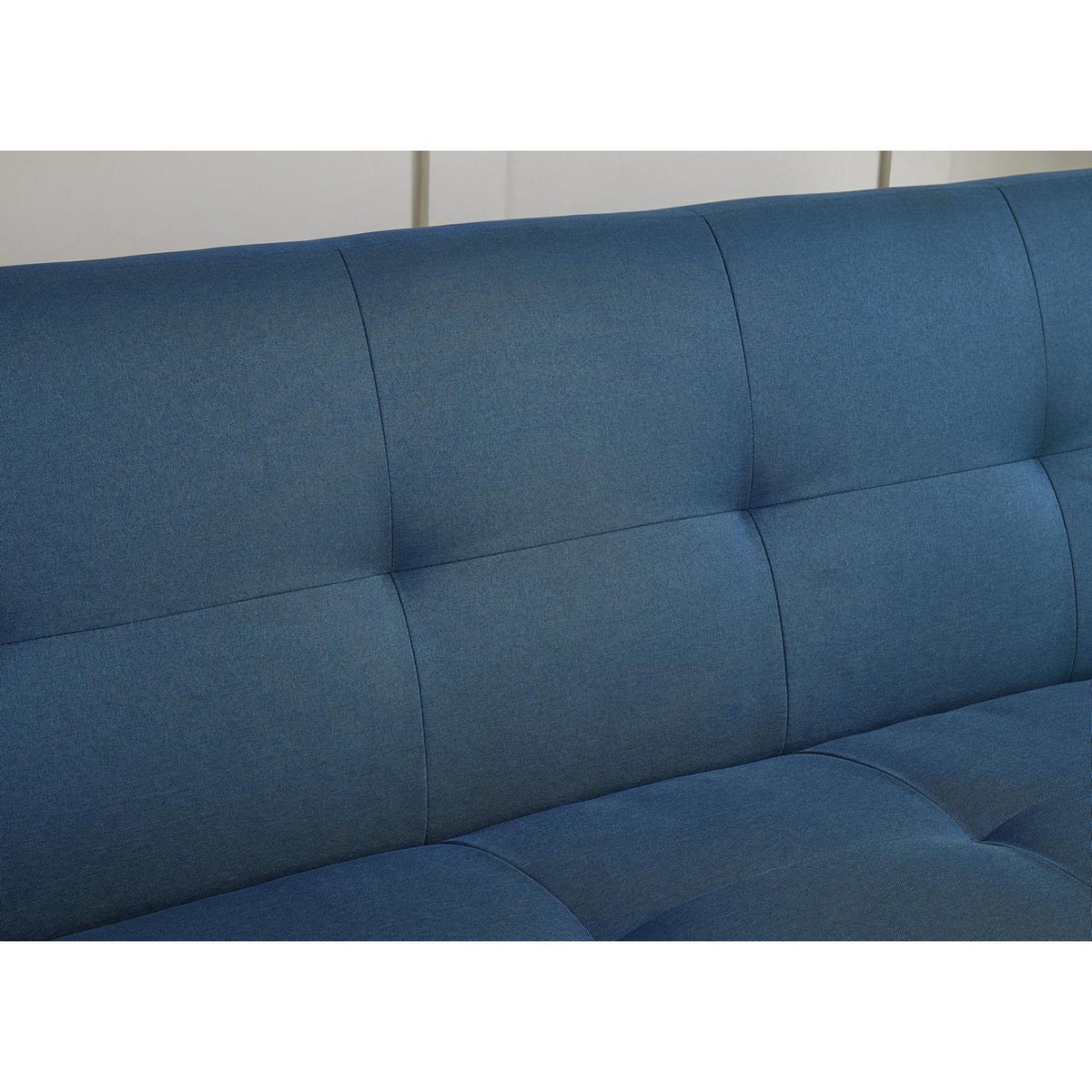 CONCEPT USINE Canapé scandinave convertible 3 places en tissu bleu canard WOODEN