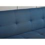 Voir la diapositive 6 : CONCEPT USINE Canapé scandinave convertible 3 places en tissu bleu canard WOODEN