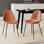 Voir la diapositive 2 : Rendez vous déco Lot de 2 chaises en cuir synthétique camel - Henrik