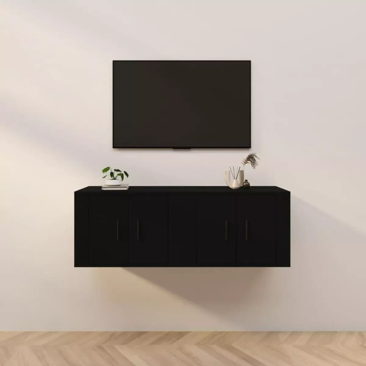 VIDAXL Meubles TV muraux 2 pcs noir 57x34,5x40 cm