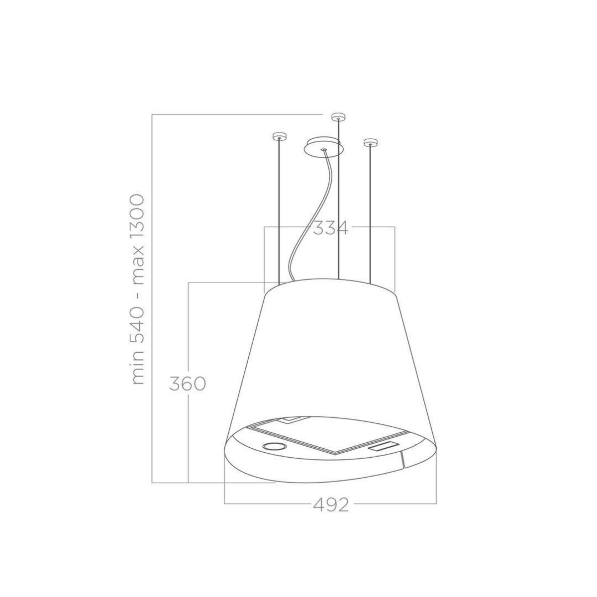 ELICA Hotte décorative îlot 50cm 620m3/h inox - junoix/f50