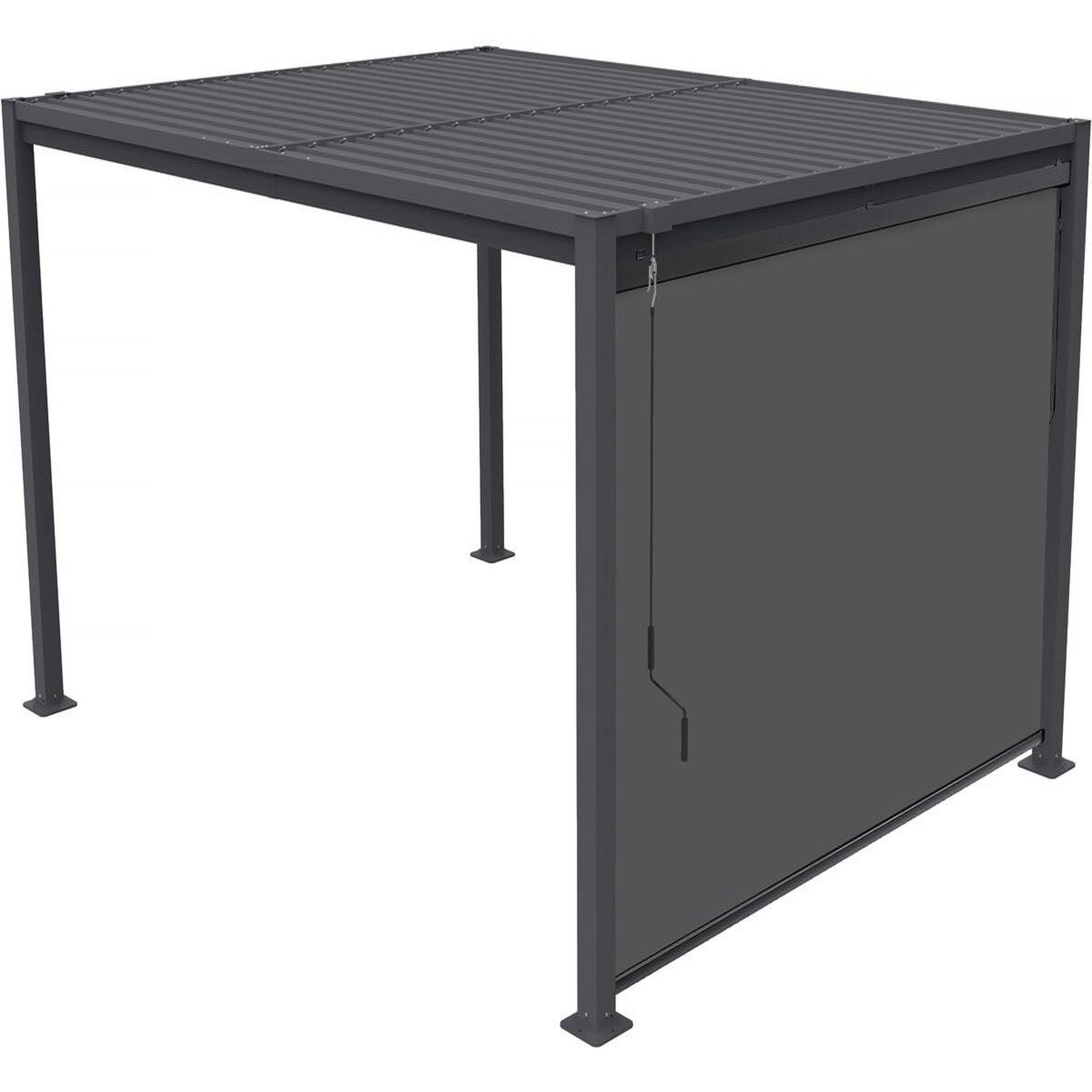 Habitat et Jardin Pergola bioclimatique avec store en acier galvanisé  howard  - 3 x 4 m - gris