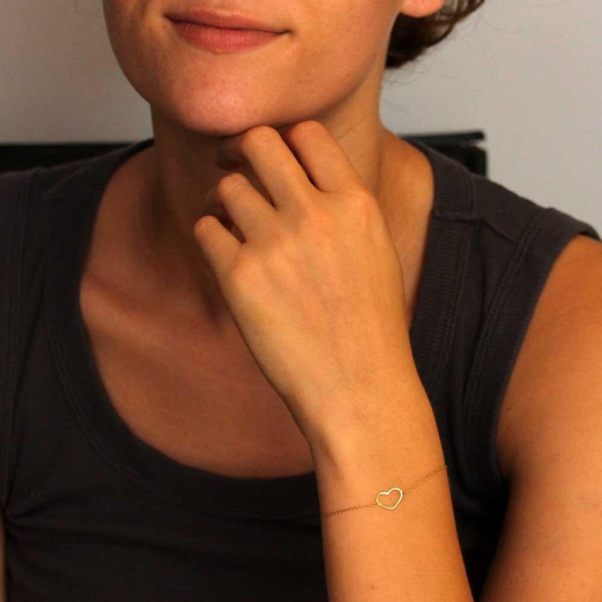 L'ATELIER D'AZUR Bracelet Or Jaune - Motif Coeur - Femme