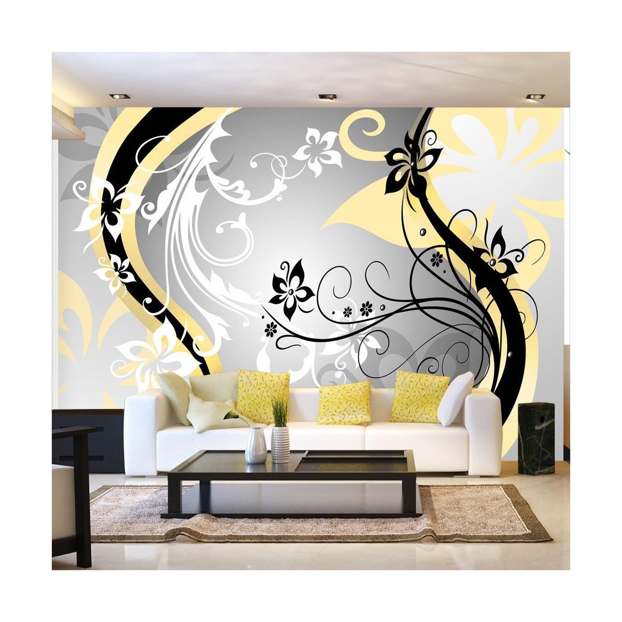 Voir la diapositive 1 : Paris Prix Papier peint  art flowers yellow