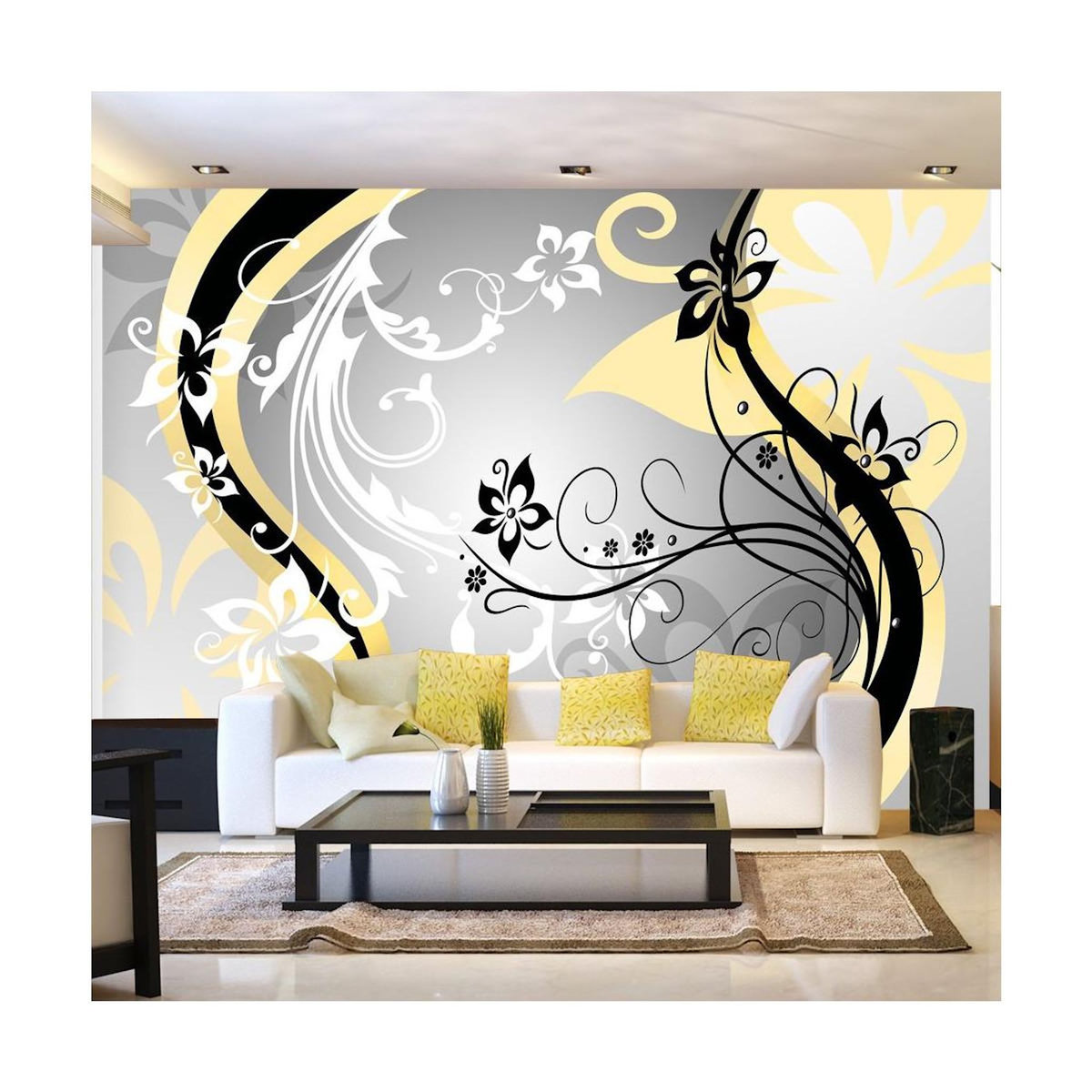 Paris Prix Papier Peint  Art Flowers Yellow