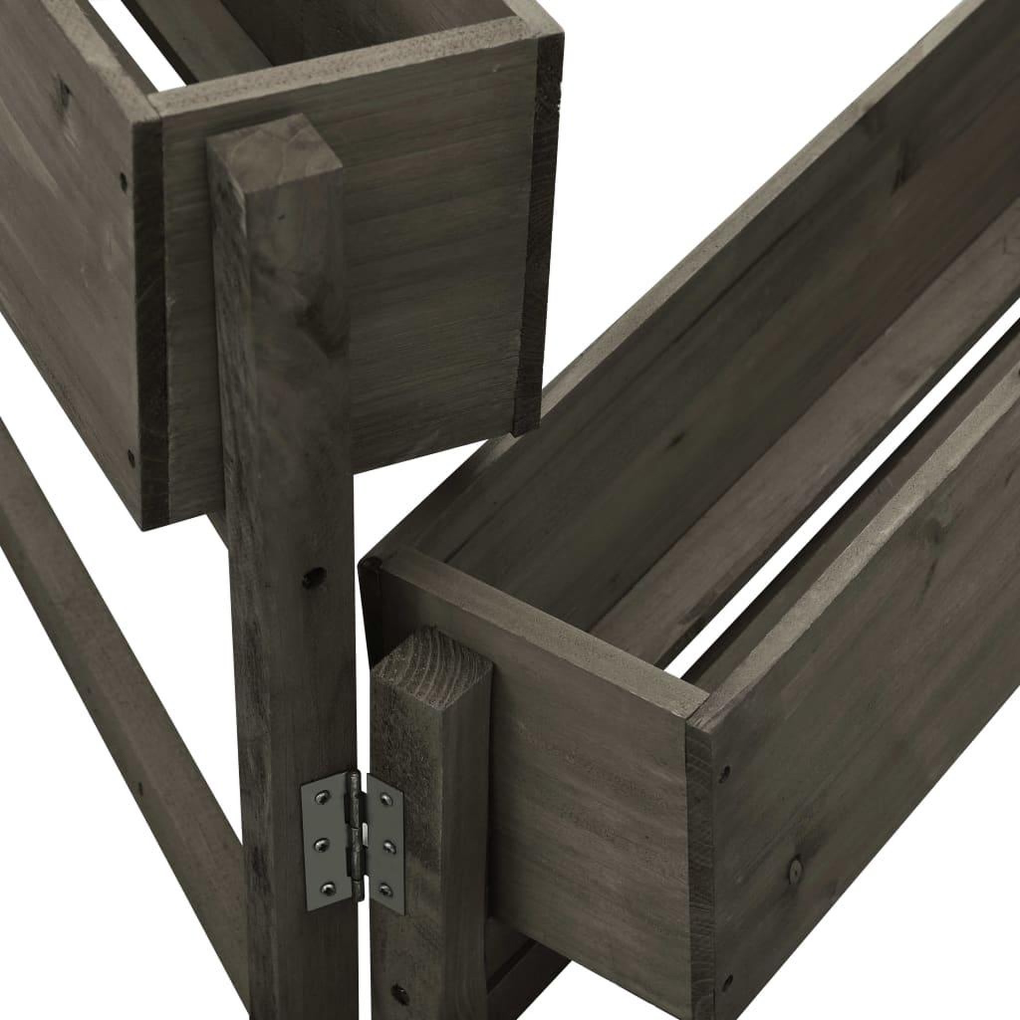 Voir la diapositive 3 : VIDAXL Jardiniere pliable de jardin Gris 60x14x75 cm Bois de sapin