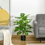 Voir la diapositive 2 : HOMCOM Arbre artificiel plante artificielle Calathea H. 95 cm tronc branches lichen feuilles grand réalisme pot inclus