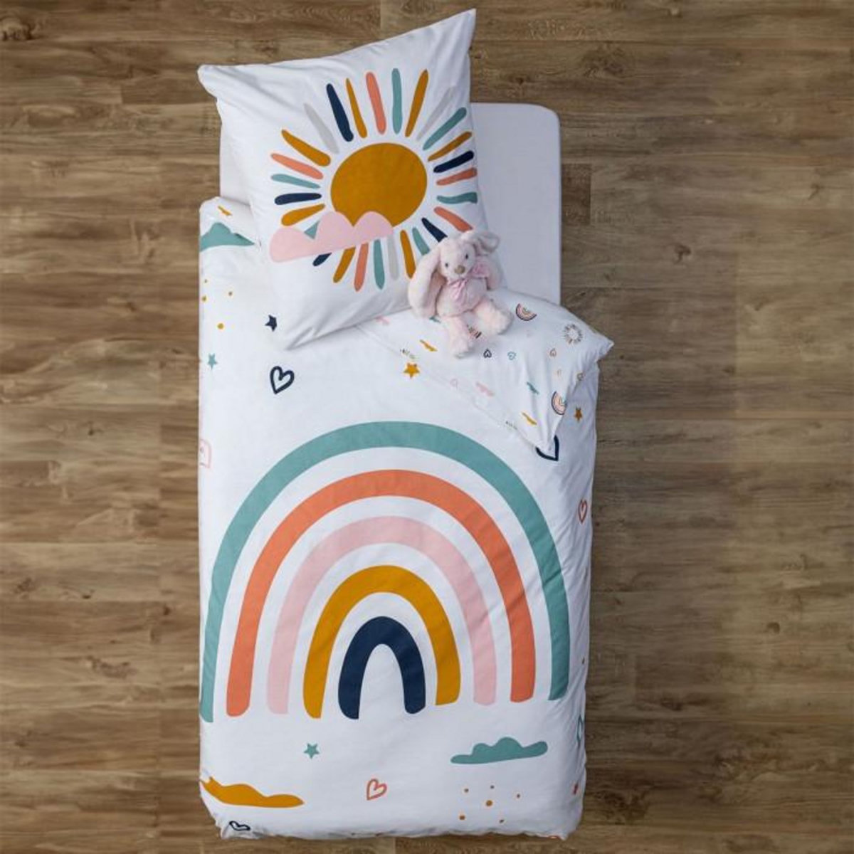 Atmosphera Kids Parure de lit 2 Pièces  Arc-en-Ciel  140x200cm Multicolore