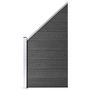 Voir la diapositive 2 : VIDAXL Ensemble de panneau de cloture WPC 619x(105-186) cm Noir