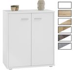 IDIMEX Buffet FIRMIN, en mélaminé. Coloris disponibles : Gris, Marron, Bicolore, Blanc