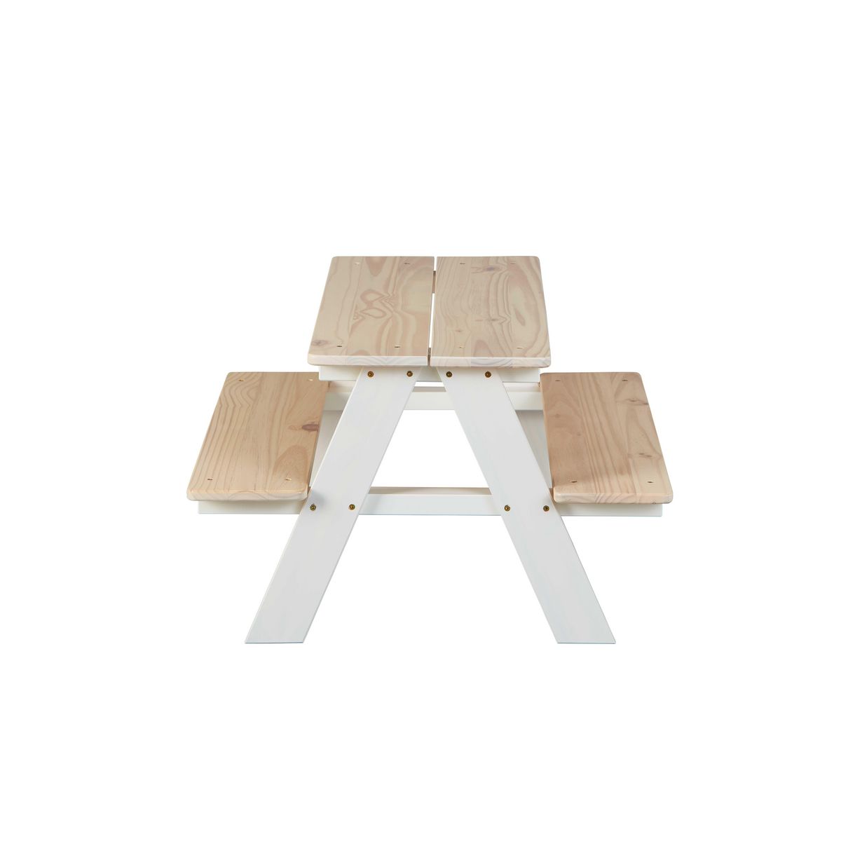 Table-banc enfant HENNING pin massif vernis
