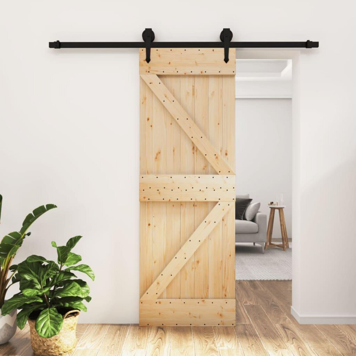 VIDAXL Porte coulissante et kit de quincaillerie 70x210 cm pin massif