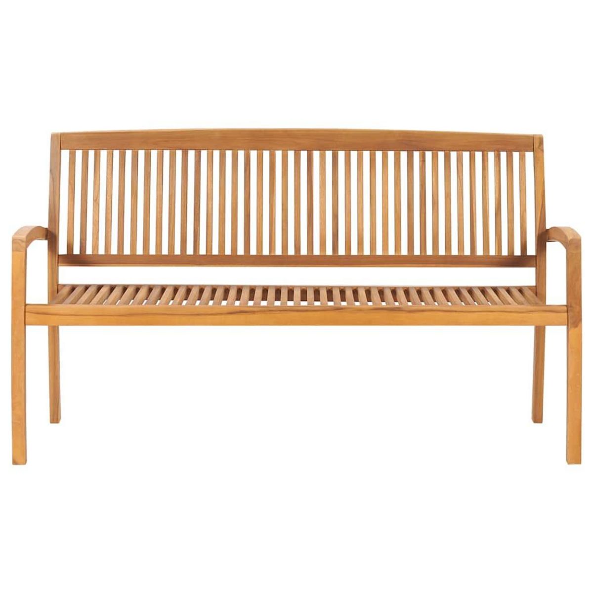 VIDAXL Banc de jardin empilable et coussin 159 cm Bois de teck massif