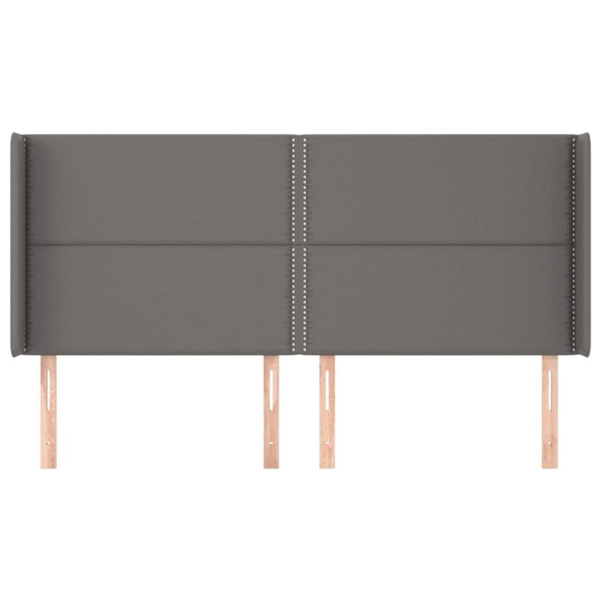 VIDAXL Tete de lit avec oreilles Gris 203x16x118/128 cm Similicuir