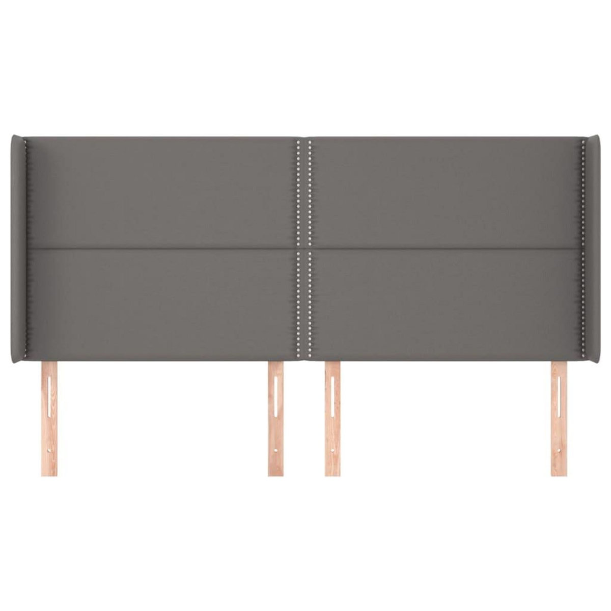 VIDAXL Tete de lit avec oreilles Gris 203x16x118/128 cm Similicuir