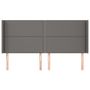 Voir la diapositive 3 : VIDAXL Tete de lit avec oreilles Gris 203x16x118/128 cm Similicuir