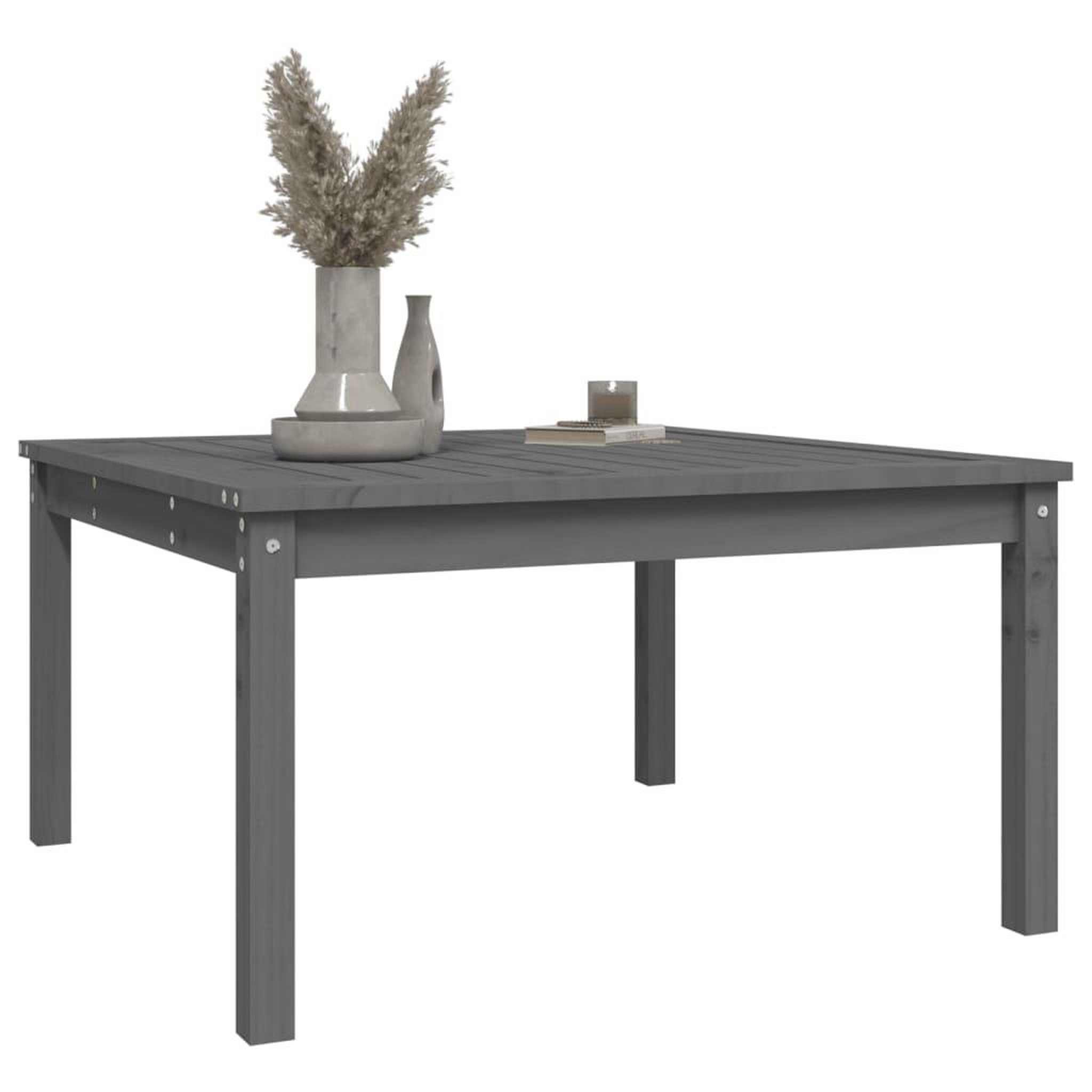 Voir la diapositive 4 : VIDAXL Table de jardin gris 82,5x82,5x45 cm bois massif de pin