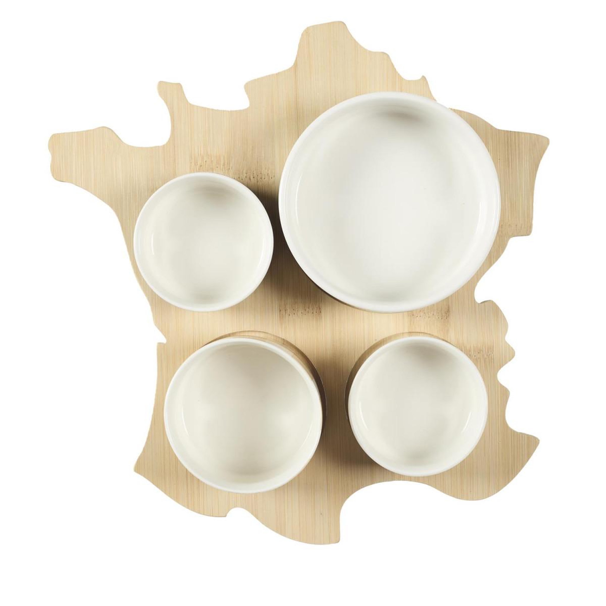 Voir la diapositive 5 : COOK CONCEPT Planche apéro carte de france  bistrot  28cm naturel