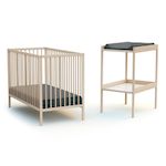 AT4 Chambre bébé lit et table à langer en bois. Coloris disponibles : Beige, Blanc