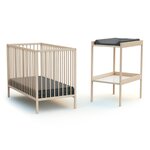 AT4 Chambre bébé lit et table à langer en bois. Coloris disponibles : Beige, Blanc
