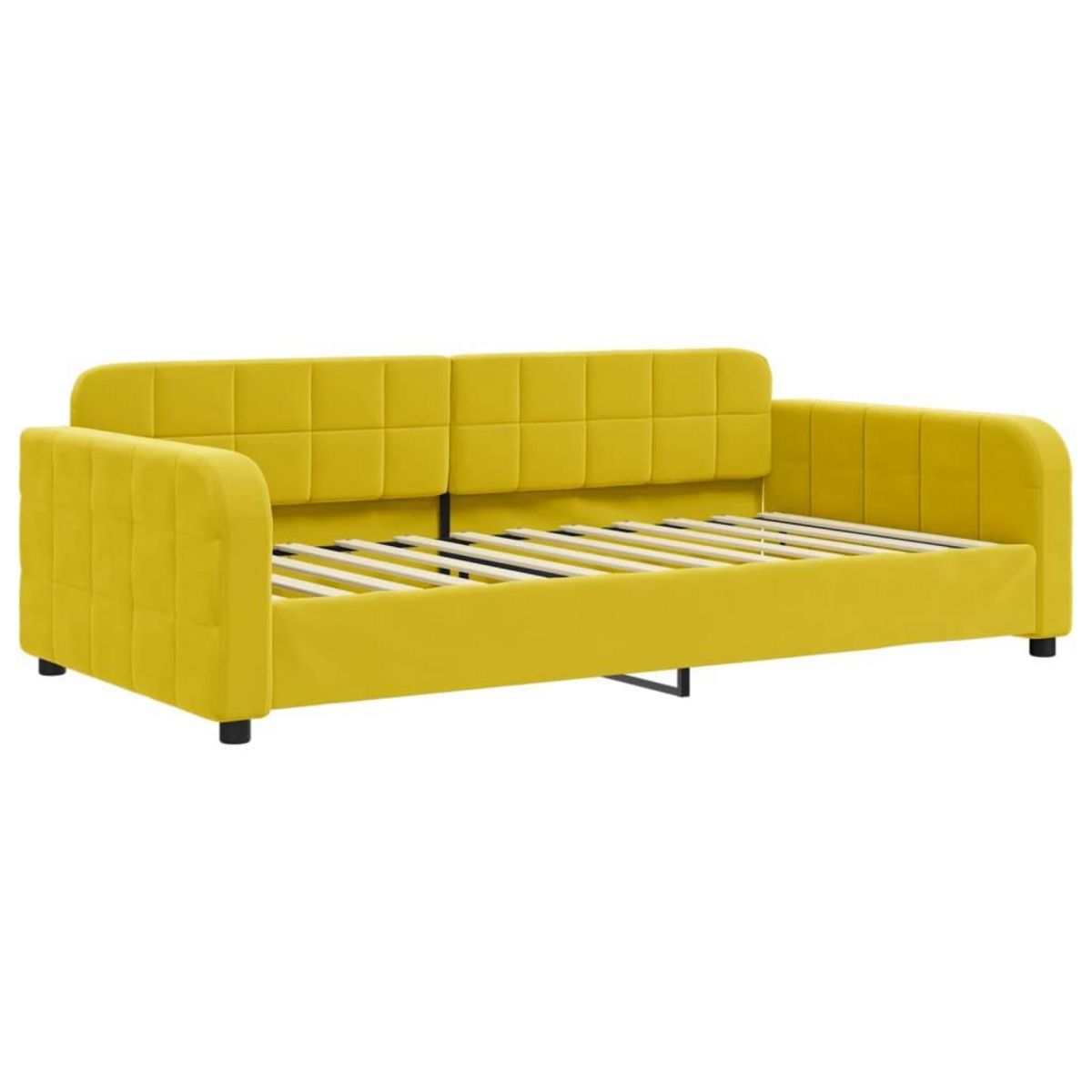VIDAXL Lit de jour avec matelas jaune 100x200 cm velours