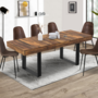 Voir la diapositive 2 : ID MARKET Table à manger extensible rectangle PHOENIX 4-8 personnes bois plateau HAWKINS 160-200 cm