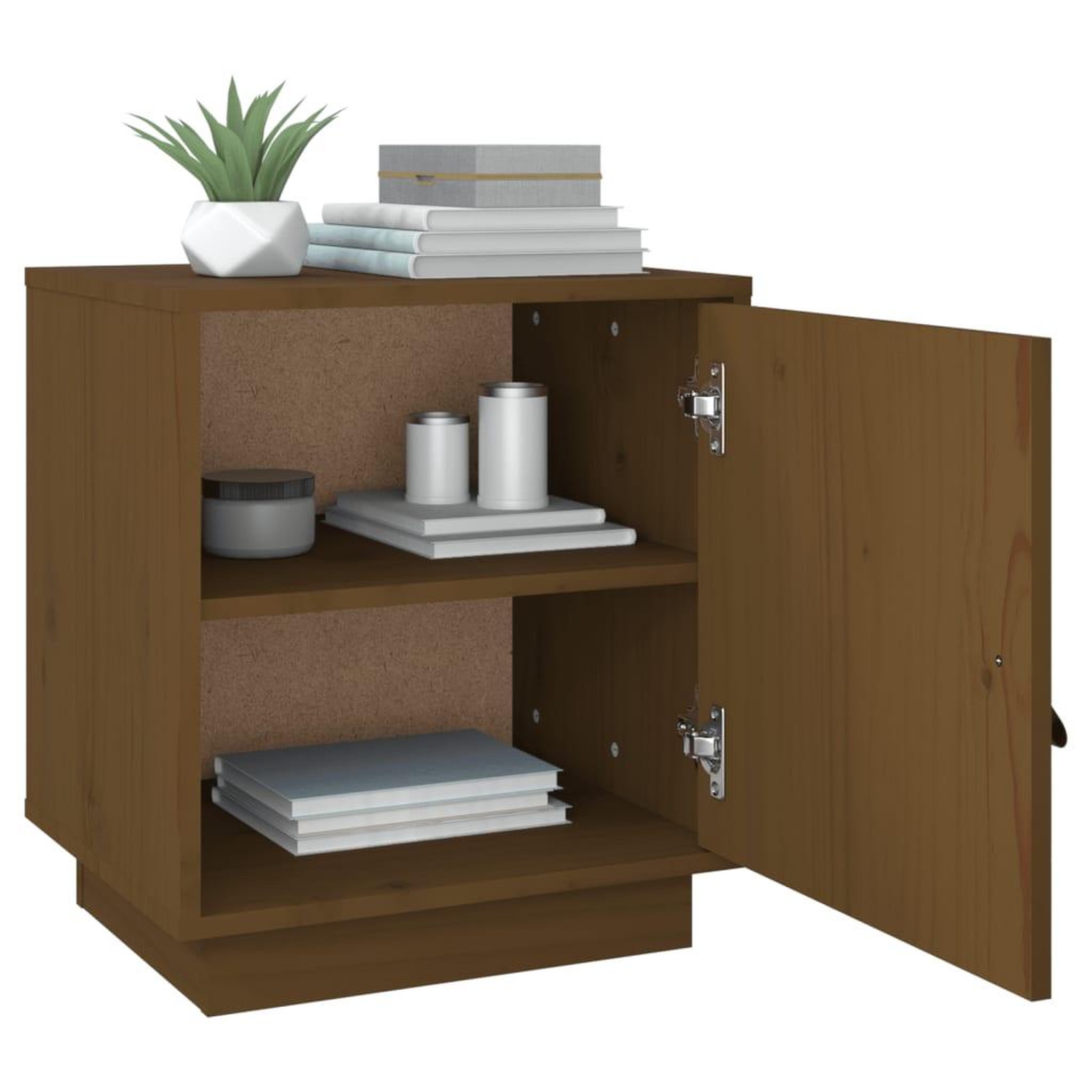 Voir la diapositive 5 : VIDAXL Tables de chevet 2pcs Marron miel 40x34x45cm Bois de pin massif