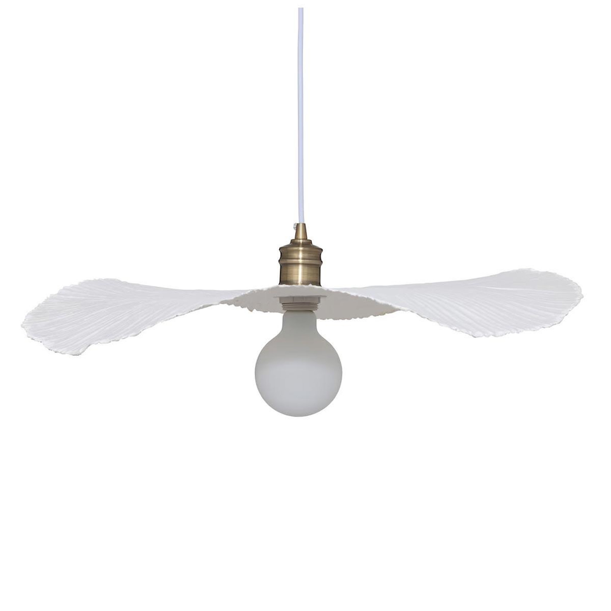 Voir la diapositive 3 : ATMOSPHERA Lampe suspension en papier mâché  tehani  57cm blanc