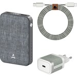 ADEQWAT Pack Powerbank+Chargeur 30W+USB-C-Lightning