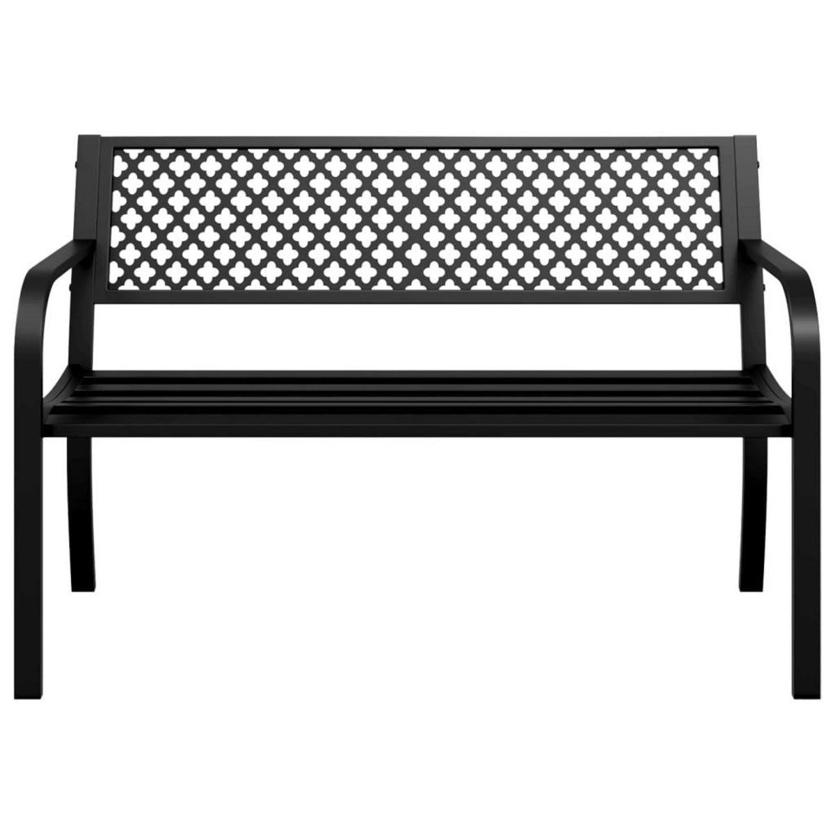 VIDAXL Banc de jardin 119 cm noir acier