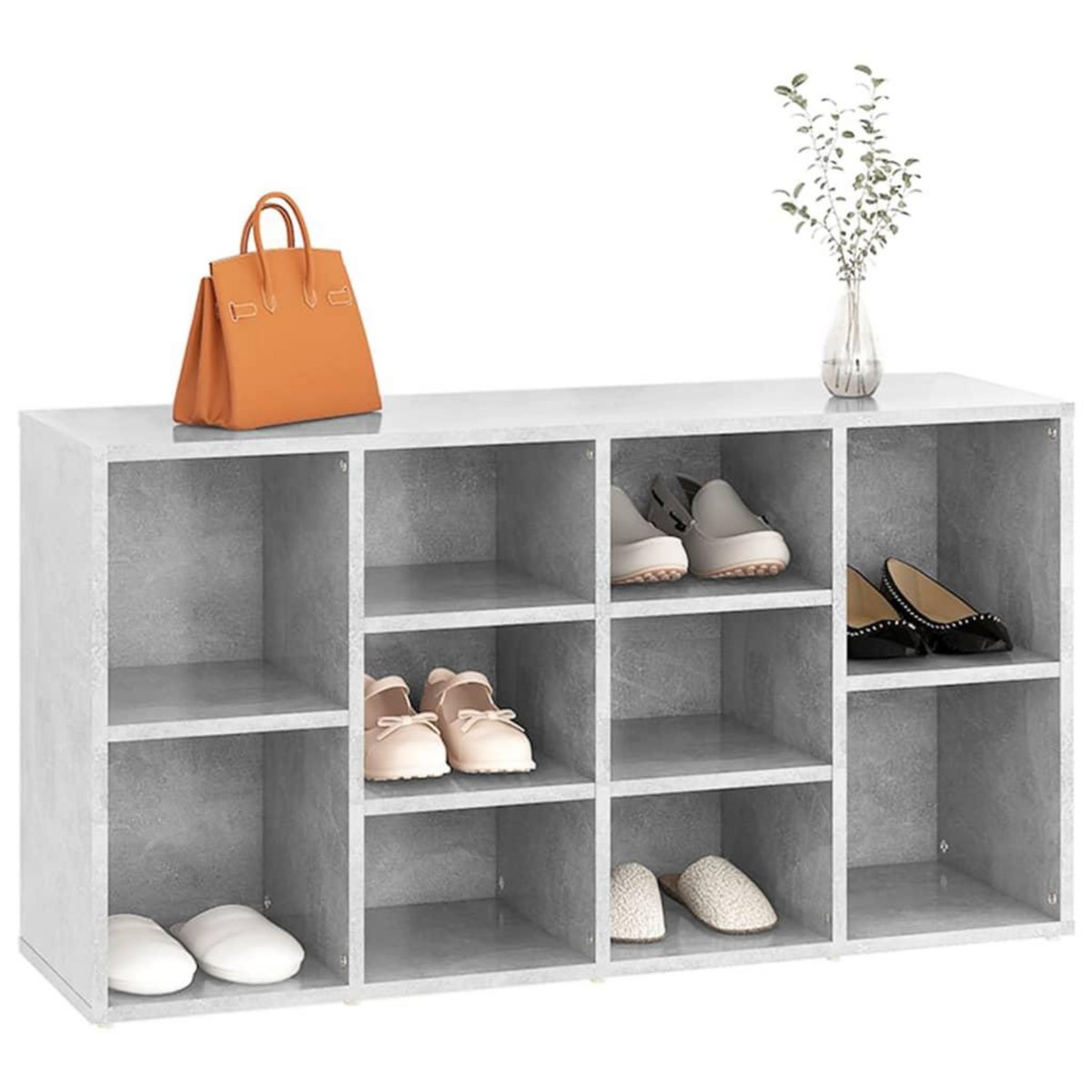 VIDAXL Banc a chaussures Gris beton 103x30x54,5 cm Bois d'ingenierie