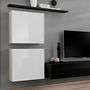 Voir la diapositive 2 : Paris Prix Meuble TV Mural Design  Switch IV  320cm Blanc & Noir