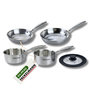 Voir la diapositive 1 : Fackelmann Poêles à Frire 20 et 24 cm Casseroles 16 et 18 cm inox 18/10 Triply et couvercle Fackelmann Vita3