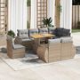 Voir la diapositive 1 : VIDAXL Salon de jardin avec coussins 9 pcs beige resine tressee