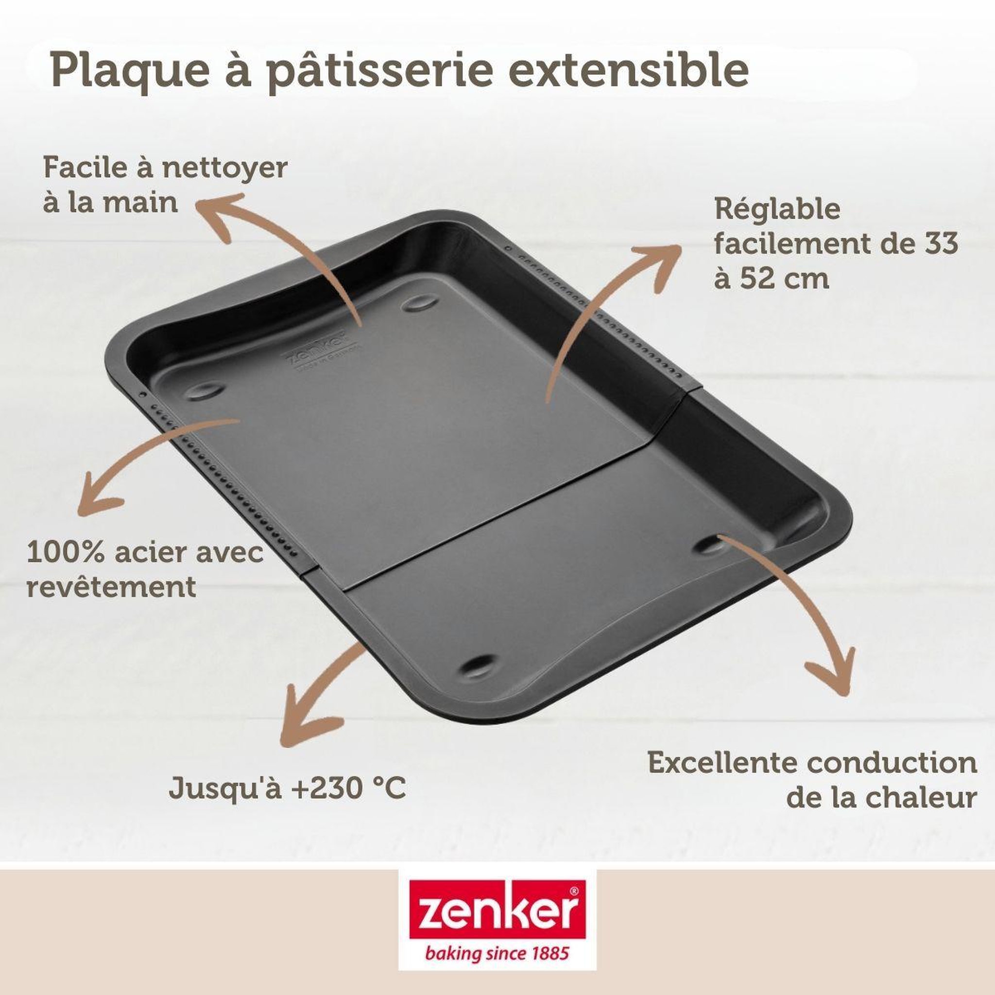 Voir la diapositive 3 : ZENKER Lot de 2 moules à gâteaux 35-52/32/3 cm en acier black mettallic black mettallic zenker  black mettallic