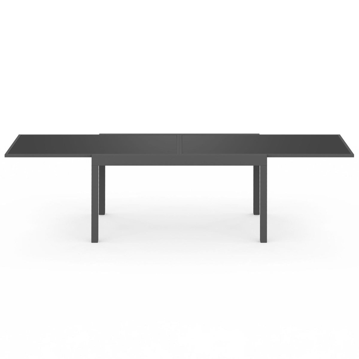 ID MARKET Table de jardin extensible rectangle MADRID 135-270 CM 8-12 personnes gris anthracite
