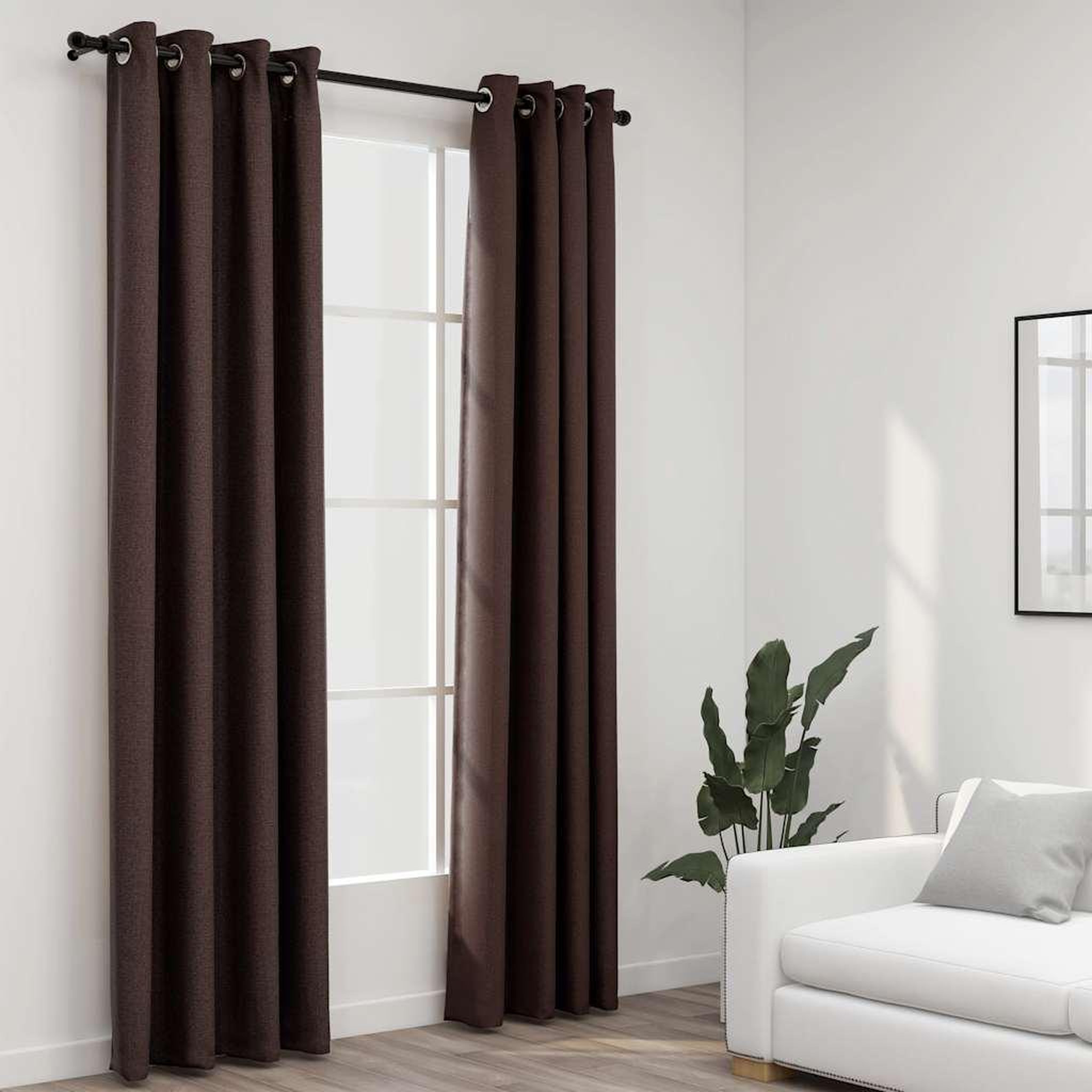 VIDAXL Rideaux occultants Aspect lin avec œillets 2pcs Taupe 140x225cm